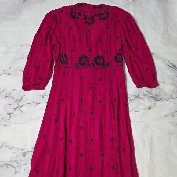 Free People Pink Fable Embroidered Festival Midi Dress - Picture 8 of 9